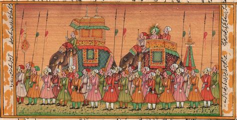 The Marriage Procession - A Majestic Celebration of Love and Life Caught in Exquisite Mughal Detail!